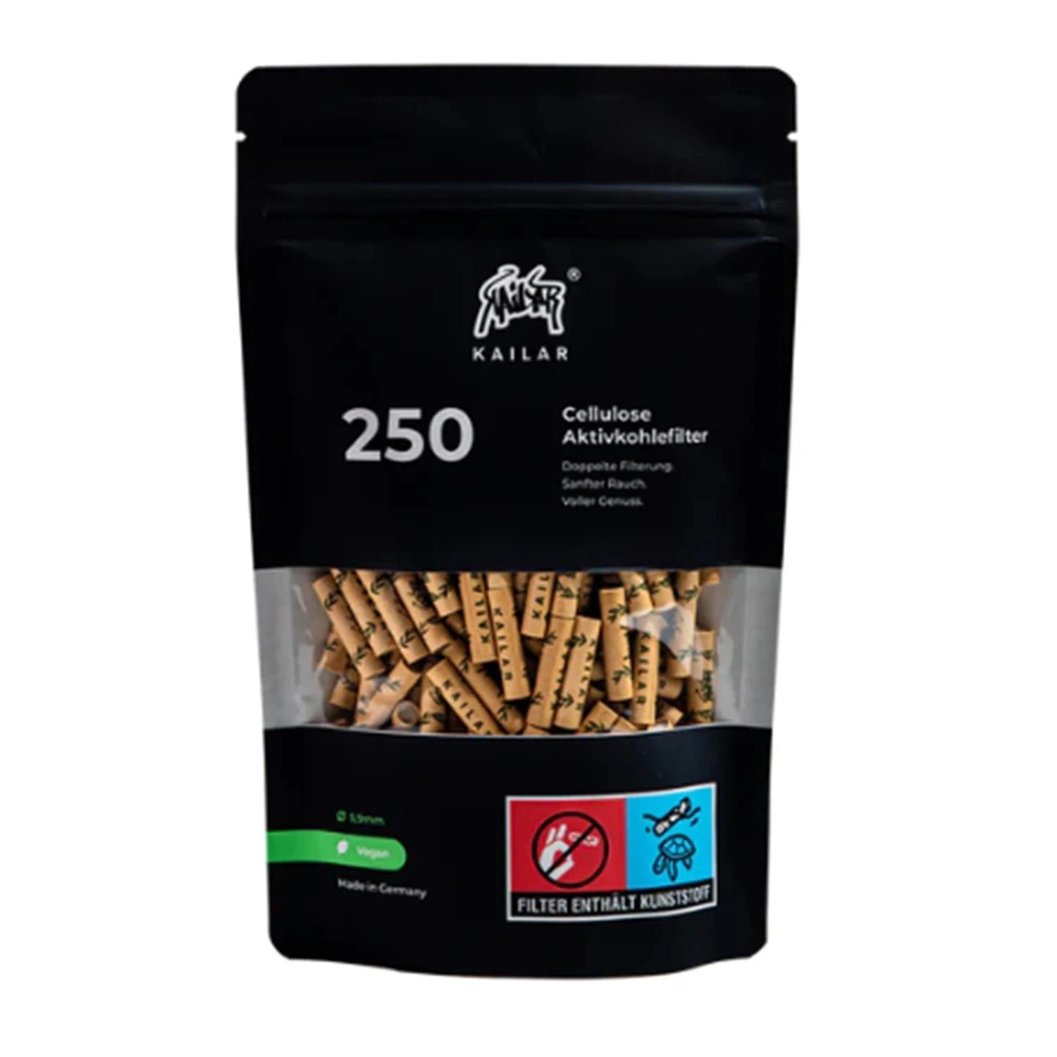Kailar Aktivkohlefilter Cellulose Slim 6mm (250 Stück) Kailar